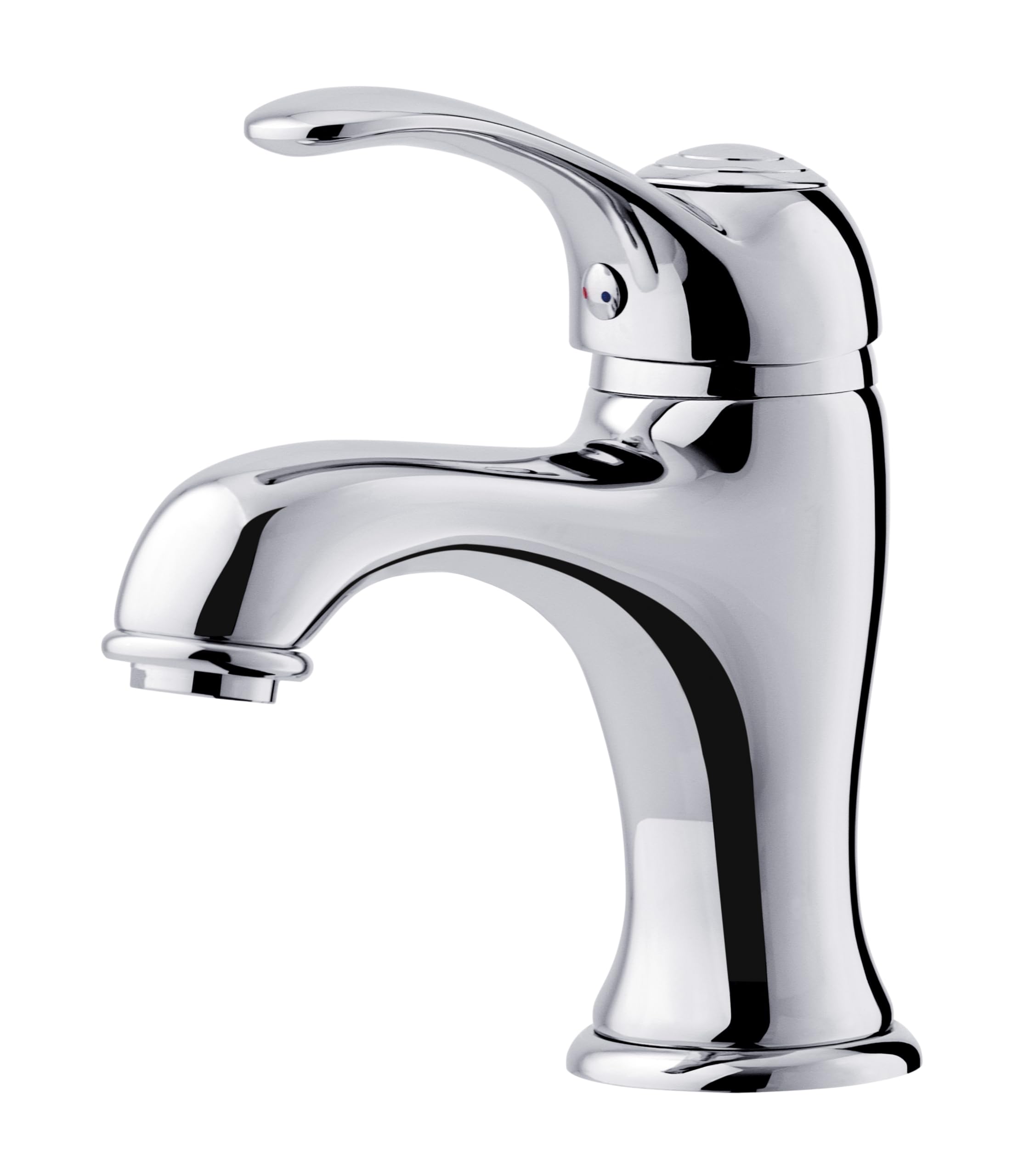 Marco Mammoliti | Miscelatore Monocomando Lavabo in Ottone Cromo, Stile Retro con Asta Saltarello e Piletta, Altezza Bocca 72mm, 15,7x15,5x5,9cm