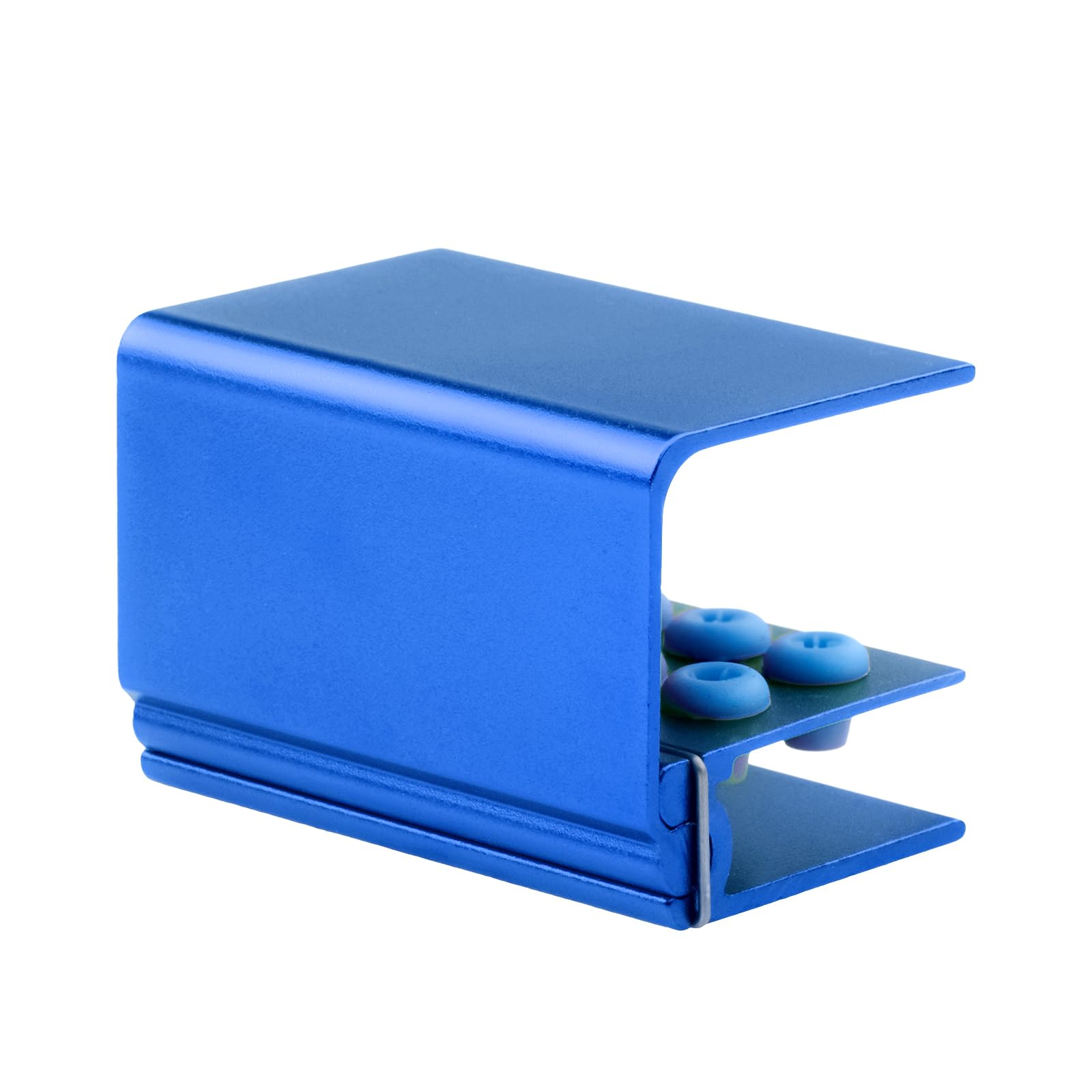 VIBURISH 5pcs 10 Holes Dental Burs Holder Block Case with Blue Silicone Dental Autoclavable Burs Holders (Blue)