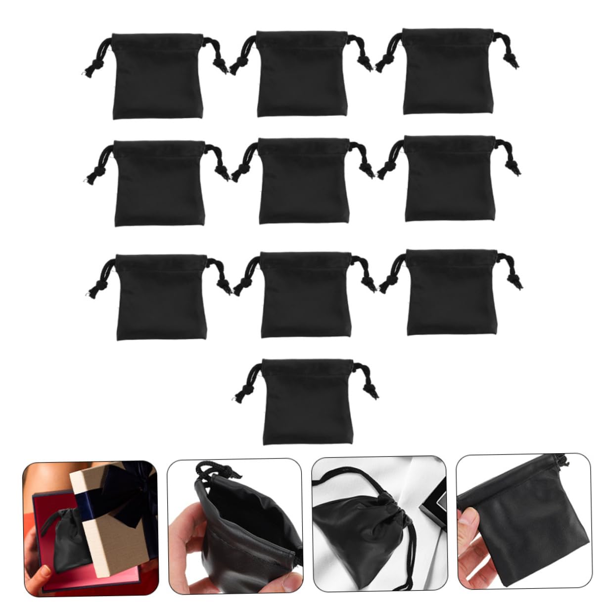 minkissy 2 Sätze Wasserdichte Pu Bags Für Schmuckaufbewahrungstaschen Mit Kordelzug Aufbewahrungslösung Für Reisen Zuhause Schützt Wasser Kratzern 10 Stück * 2