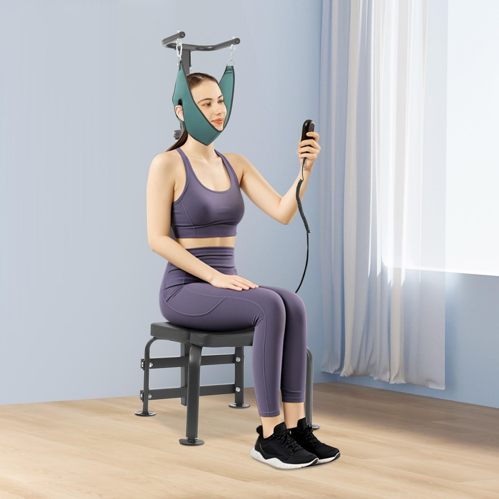 Dispositivo de entrenamiento de estiramiento para el cuello, estirador de cuello para tracción cervical, dispositivo de tracción eléctrica con dispositivo de elevación hidráulica