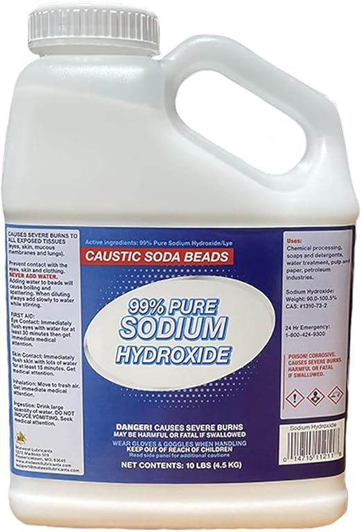 Sodium Hydroxide Lye (Caustic Soda Beads) 10lbs
