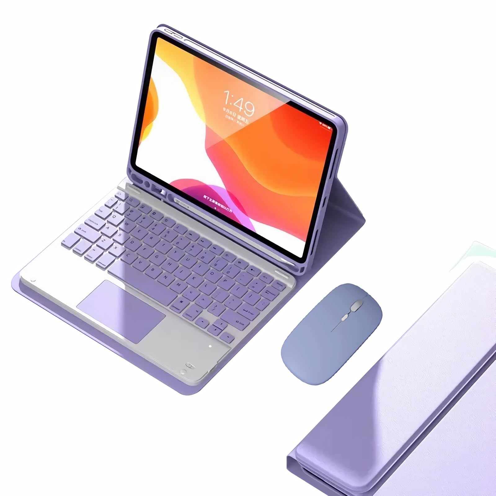 Funda con Teclado para iPad Air 11 Pulgadas (M3/M2, 2025/2024)/Pro 11 Pulgadas (1ª, 2ª, 3ª, 4ª generación)/Air 5ª 4ª generación, Contiene Ñ, Teclado Inalámbrico Magnético Desmontable,Púrpura