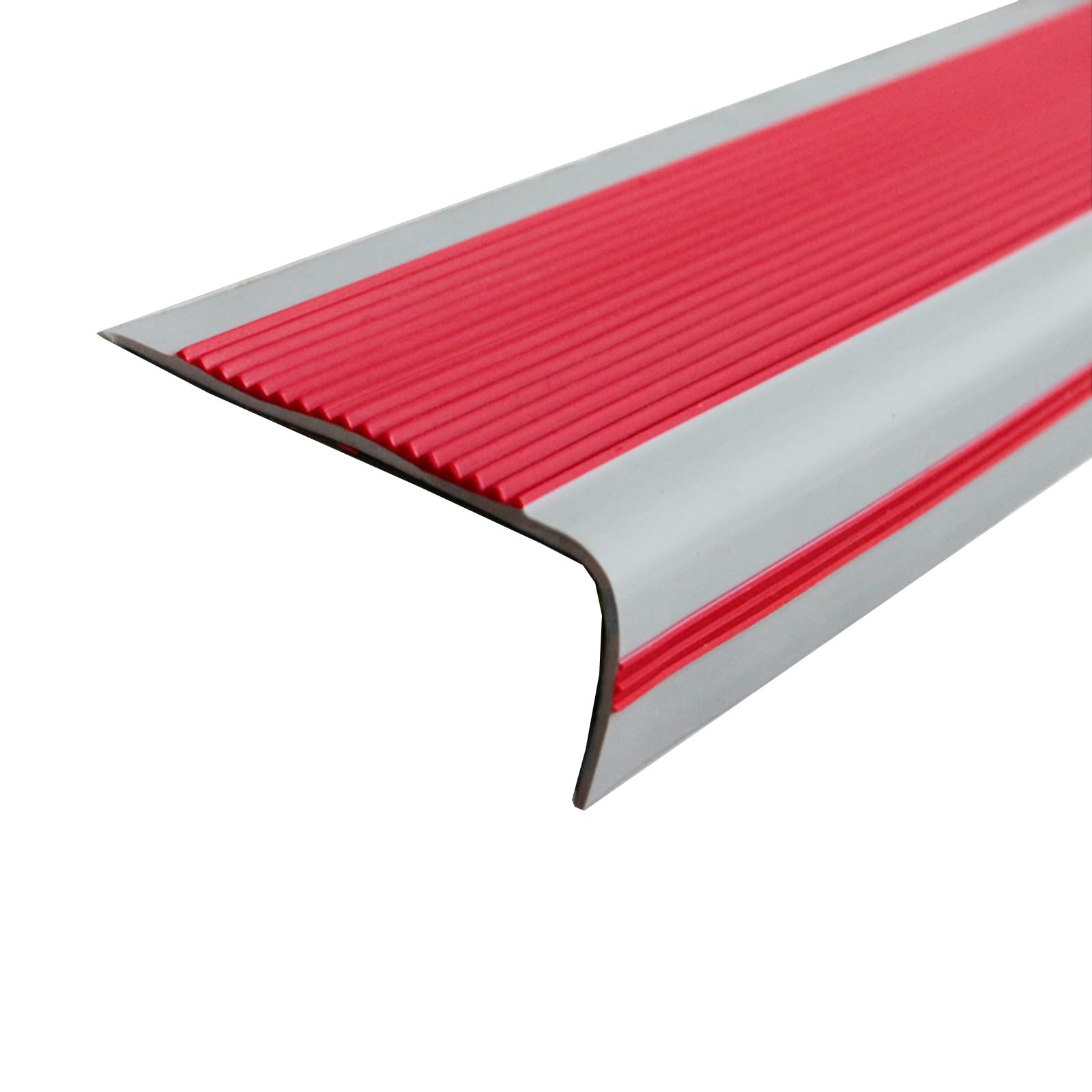 Tiras antideslizantes para peldaños de escalera, autoadhesivas, protectores de bordes de goma para peldaños interiores y exteriores, tiras de seguridad de vinilo para escaleras (rojo, 4,06 m160