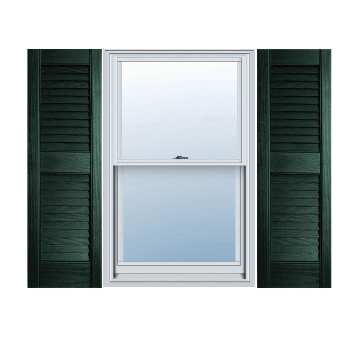 BUILDER'S CHOICE EVL12028PN Shutters, 12" x 28", Pine Green