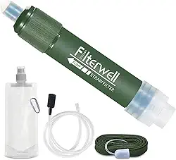 Filtro de água portátil para acampamento 4000L para sobrevivência Filtro de água potável remove bactérias e substâncias nocivas Tratamento de água pessoal Filtro de água de carvão ativado para sobre