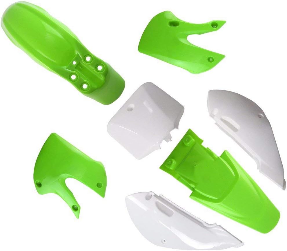 TDPRO Plastic Fairing Complete Kit for Kx 65 KX65 Fender Parts (4Green+3White)