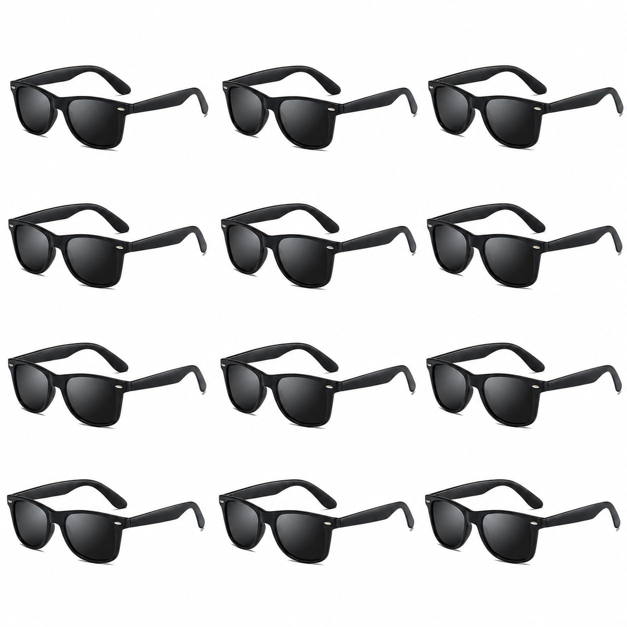 Bzojbmei 12 Pack Kids Sunglasses Multipack Polarised Colourful Party Sunglasses for Children Teens Adults Summer Beach Pool Birthday Wedding Carnival Festival Sunglasses (12, Black) — image 1