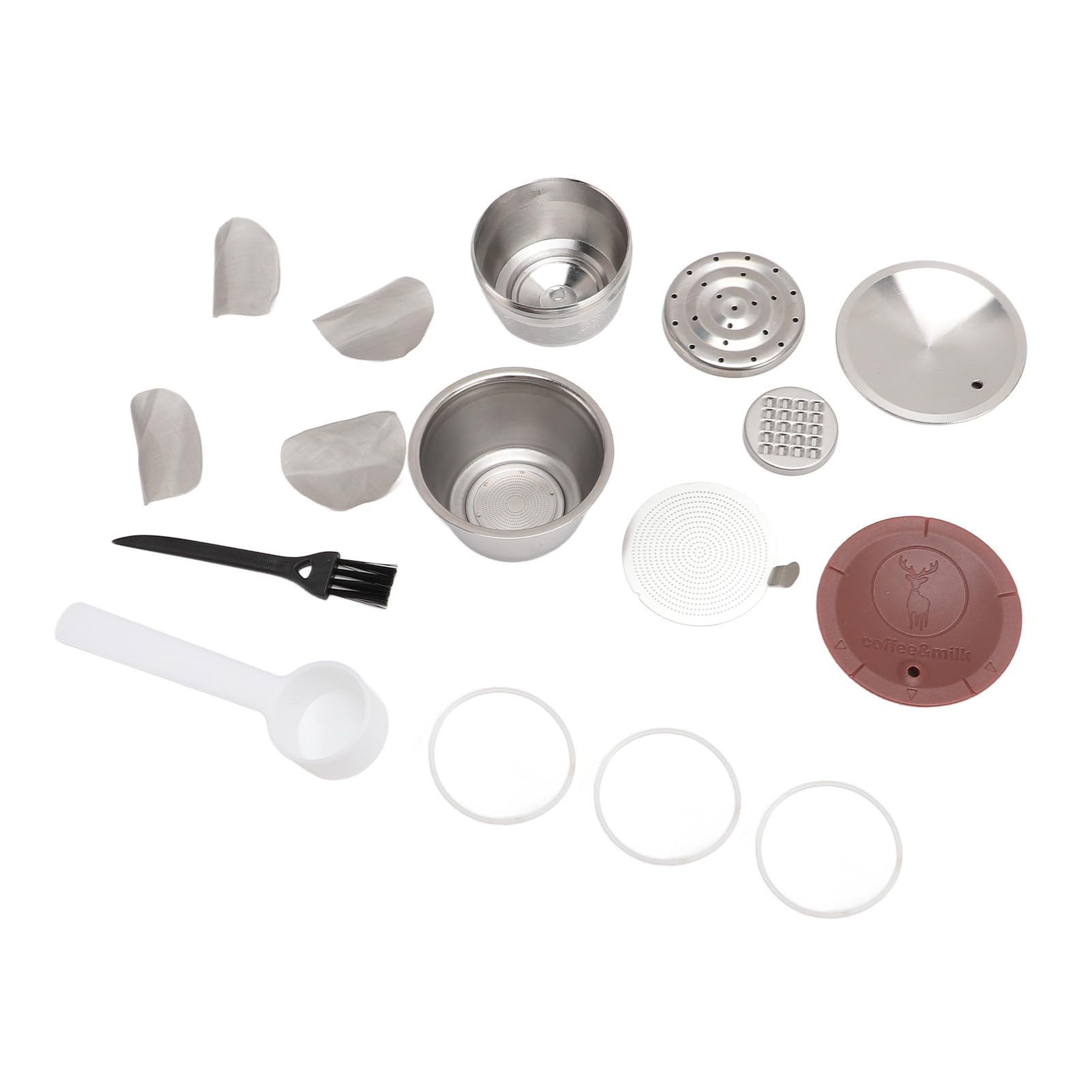 Taza de Cápsulas de café Recargables, Cápsulas de café Reutilizables de Acero Inoxidable, Tapa de Silicona para Viajes en Casa, Oficina, Cápsulas de café Expreso, Cápsulas de