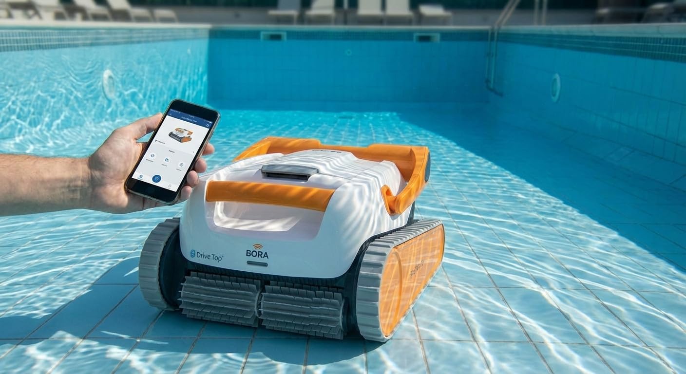 Suinga Robot limpiafondos automatico Bora Drive Top Bluetooth | Cobertura 80 m² | Limpieza eficiente y control inteligente