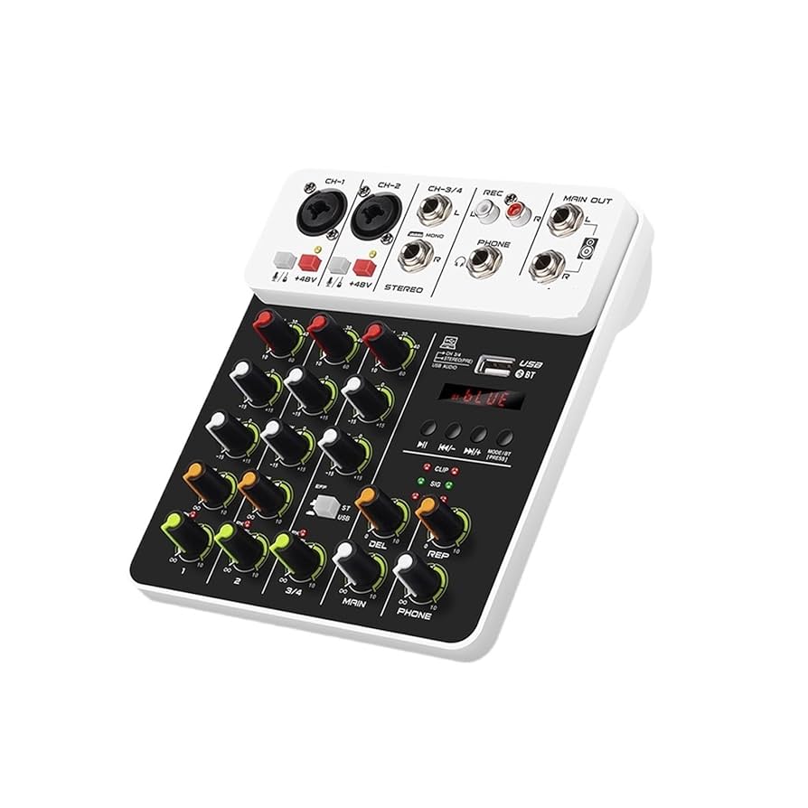 Amazon | オーディオミキサー V4 4 チャンネルオーディオ