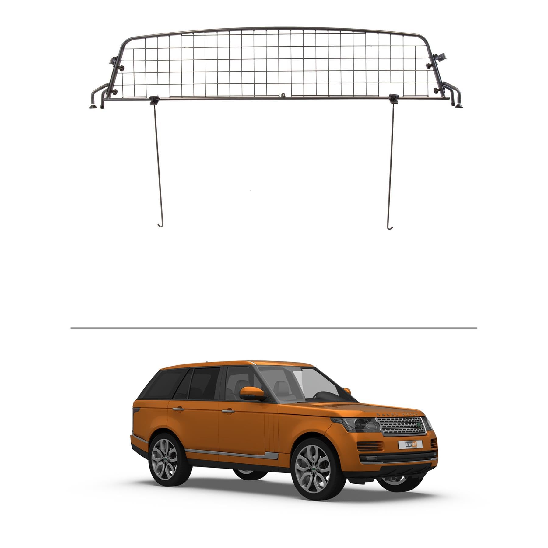 TRAVALL Compatible with Land Rover Range Rover (2012-2021) Dog Car Barrier Guard Custom Fit Heavy Duty Steel Mesh Trunk Divider Safety Travel Premium Luggage Cargo Barrier Backseat Protection