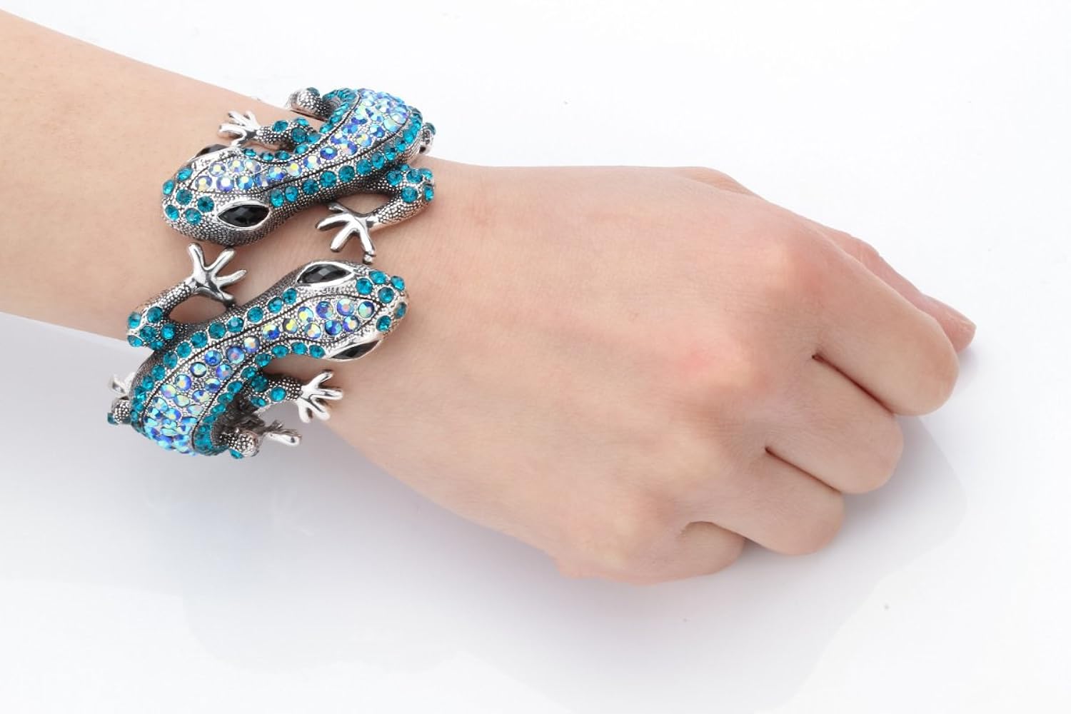 Amazon.com: YACQ Women's Twin Gecko Lizard Hinged Bangle