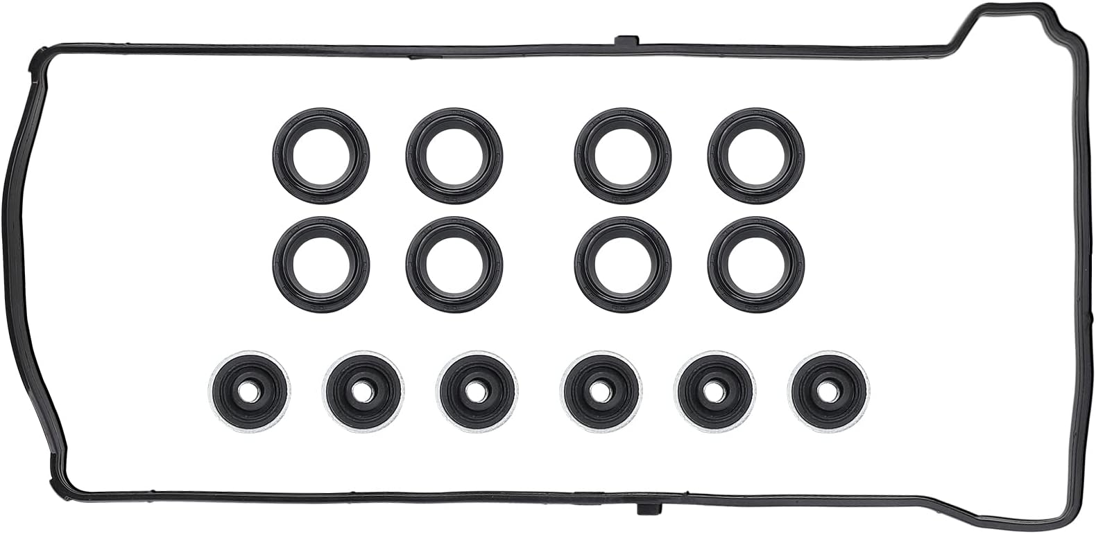 Valve Cover Gasket Set - Compatible with 2.0L 2.3L 2.4L 2002-2015 Honda Accord, Civic, CR-V, Element, Crosstour, Acura CSX, ILX, RDX, RSX, TSX - Replace VS50614R, 12341-R40-A00