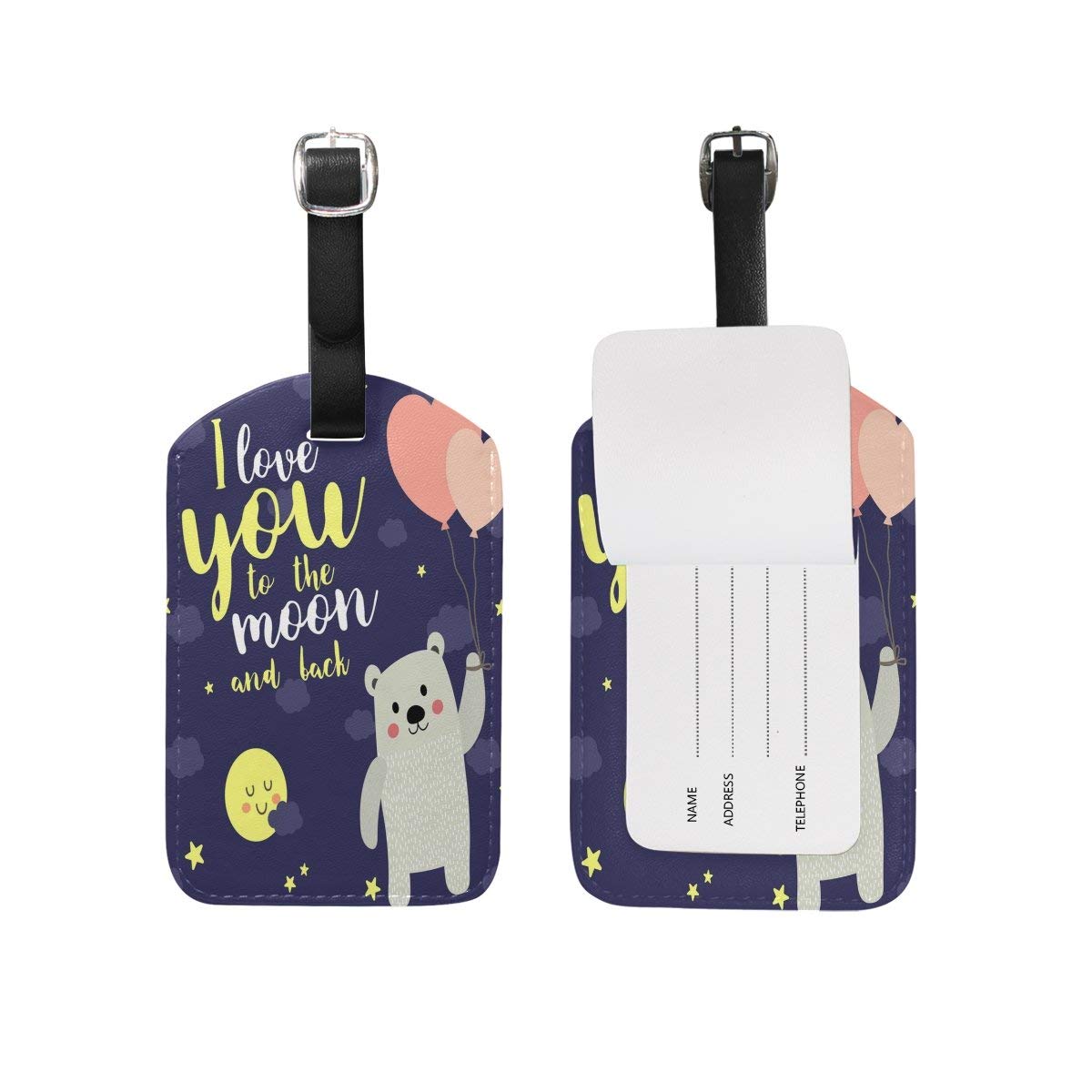 Use4 I Love You to The Moon Bear Luggage Tags Travel ID Bag Tag 1 Piece