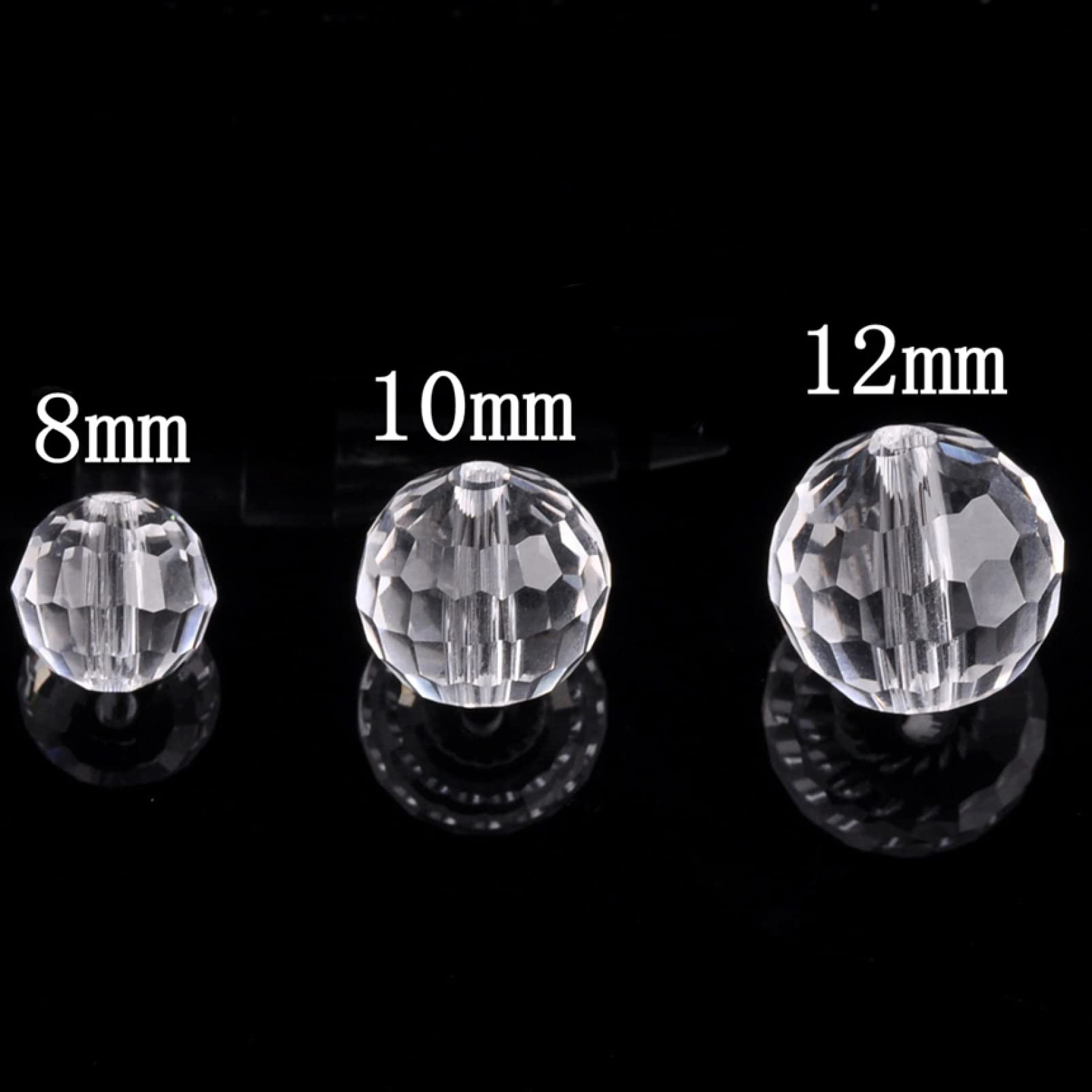 Perline A Sfera Con Sfaccettature Rotonde Perline Distanziatrici Allentate In Vetro Di Cristallo For La Creazione - Foto 14