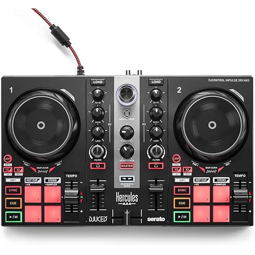Hercules DJ Inpulse 200, 2 DJ Controller, Black (4780940)
