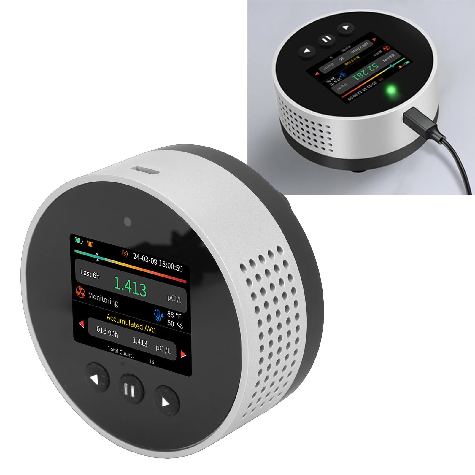 Fafeicy Rilevatore di Radon Domestico Tester per Interni Monitor Digitale per Radon con Display LCD Letture a Breve e Lungo Termine in Tempo Reale per Ufficio Scolastico nel