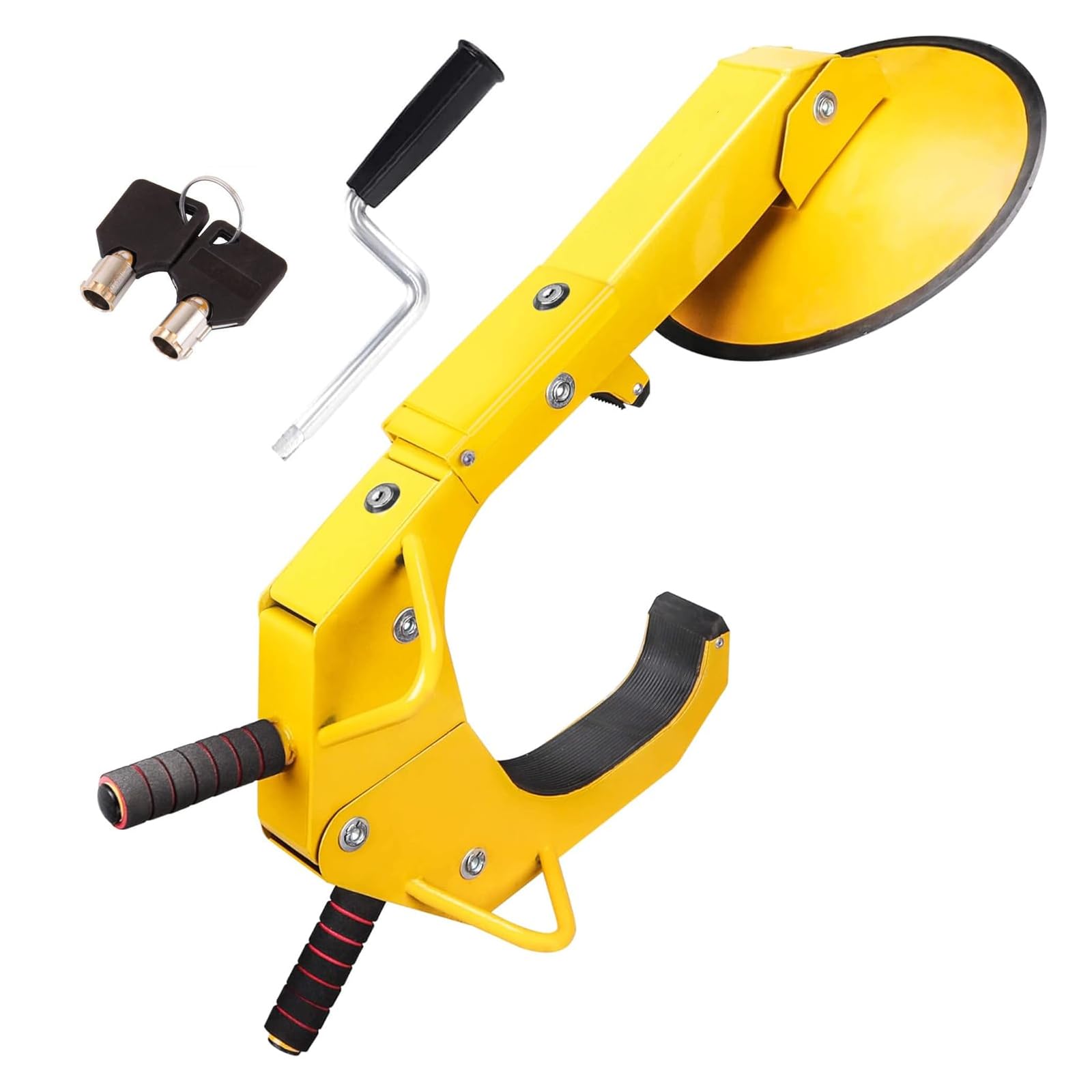 THE WHITE SHOP Wheel Lock Car Boot Tire Locks Anti Theft Trailers Wheel Clamp Lock Parking Boot for Cars Trucks SUVs Campers Boat with Adjustable Claw and Lug Nuts Cover