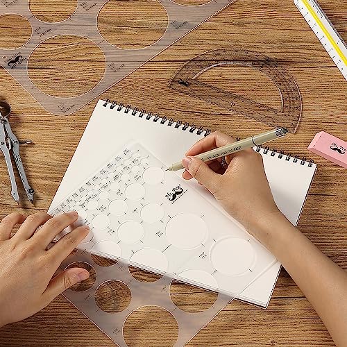 Image of Mr. Pen Circle Templates - Large & Small Sizes, Circle Stencil & Ruler for Drafting & Drawing