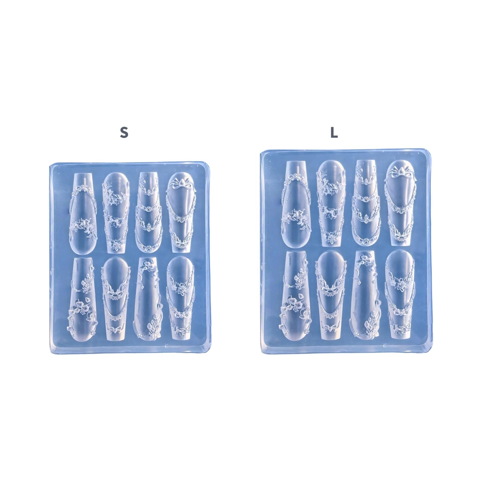 Moule à ongles en silicone avec motifs amovibles pour manucure créative et décoration d'ongles