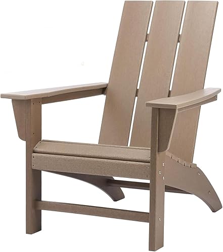 Miniatura 1 de Poly Lumber - Silla Adirondack resistente a todo tipo de clima, silla de patio al aire libre, con aspecto de madera, silla premontada para fogata de