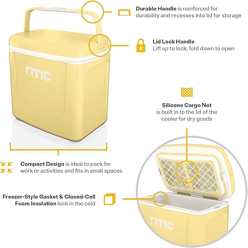 Miniatura 3 de RTIC Hielera personal de viaje por carretera de 8 cuartos de galón, pequeña, compacta, aislada, portátil, para alimentos, bebidas, playa,