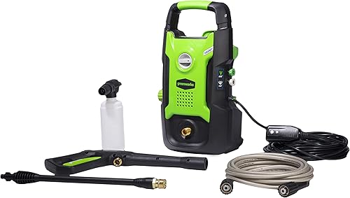 Greenworks Lavadora a presión de 1500 PSI 1.2 GPM (transporte de mano vertical) con certificación PWMA