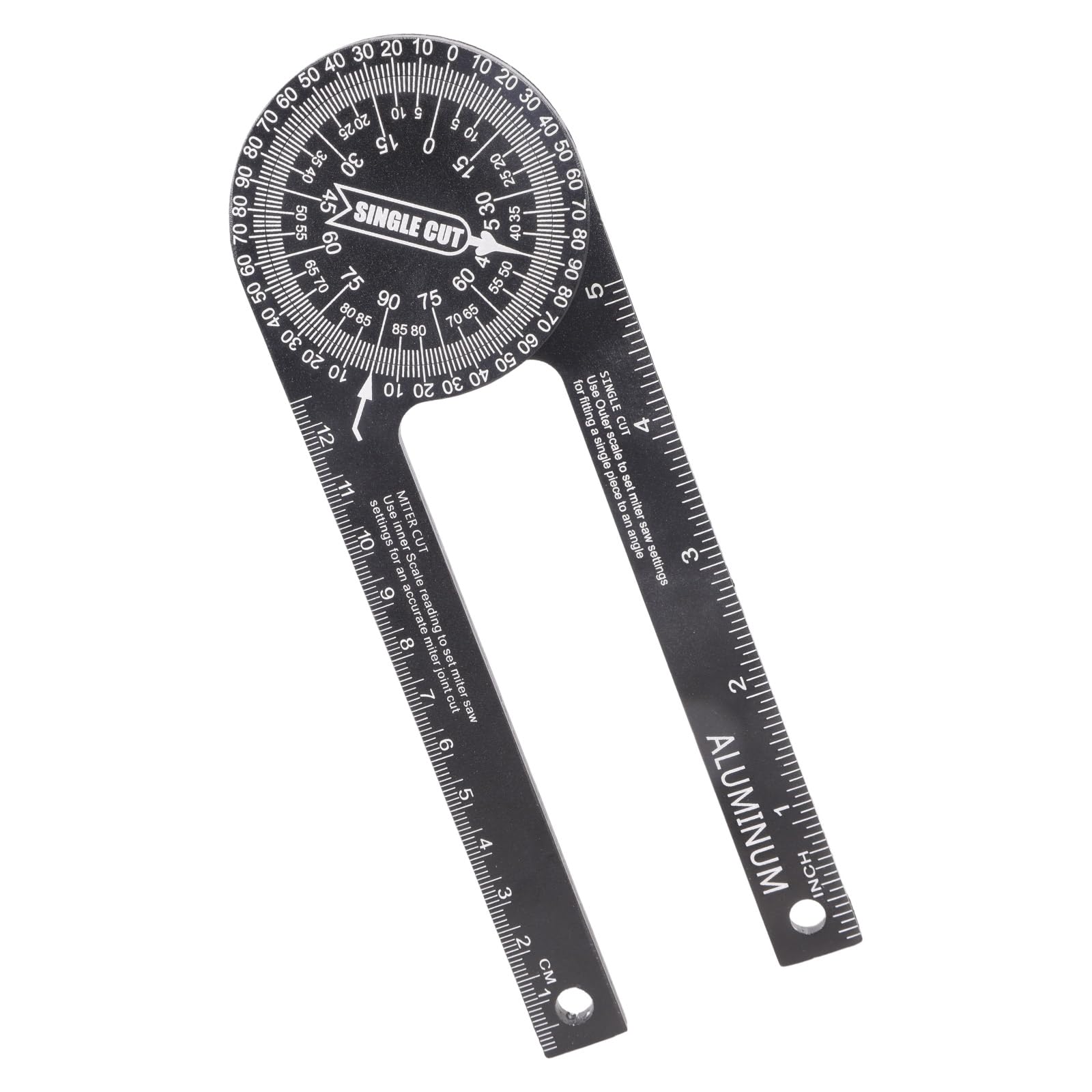 7.3Inch Miter Protractor Multifunctional Miter Woodwork Protractor with 360 Degree Rotations and Clear Scale Accuracy Engraved Scale