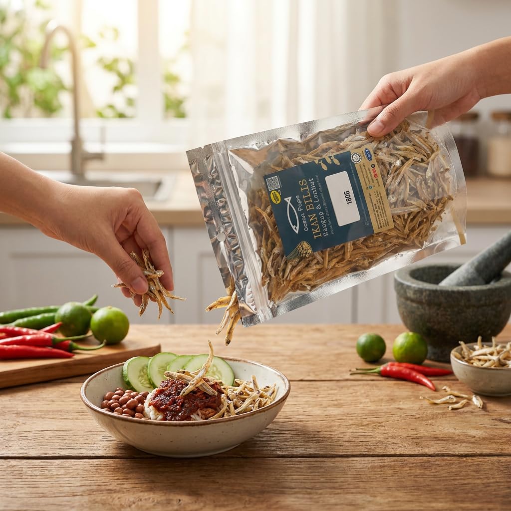 Ikan Bilis Anchois Séchés Croustillants & Tendres - Qualité Premium pour Cuisine Asiatique - 180g