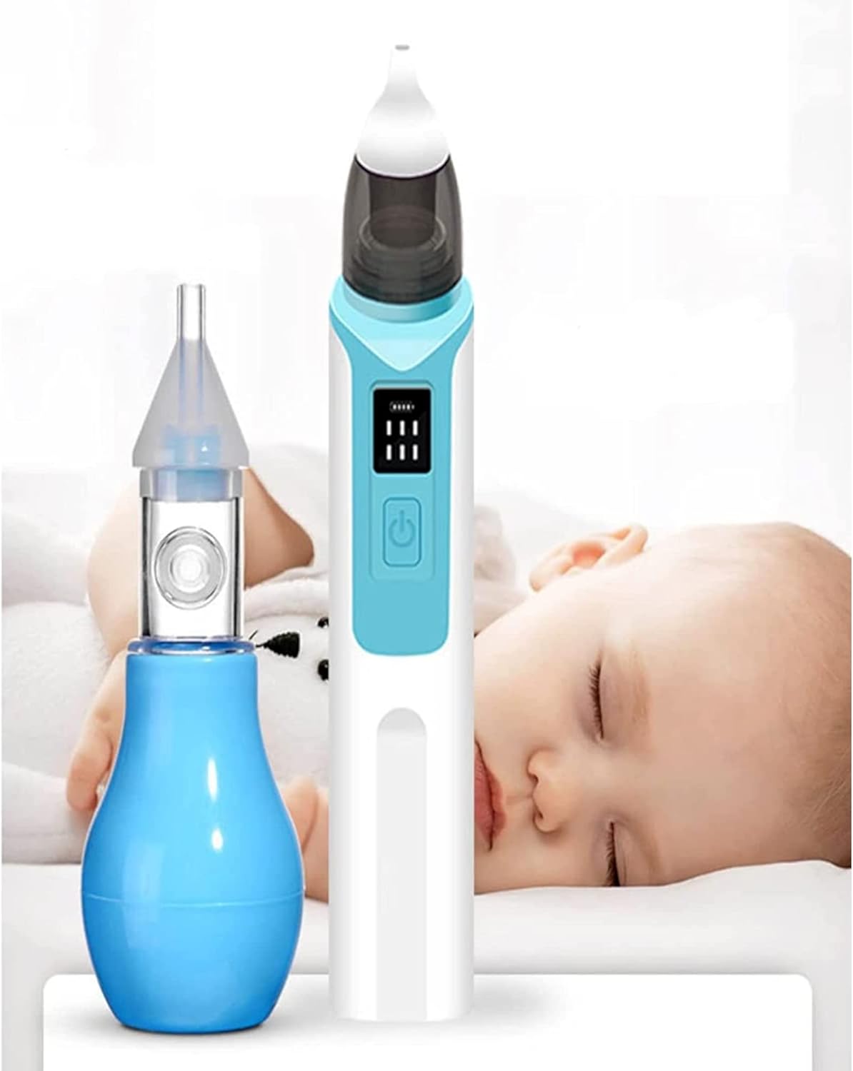 Aspirador nasal para bebés eléctrico fáciles de limpiar higiene, nariz, niños lactantes de silicona regulables, niveles recargables, aspiración nasal reutilizables, boquillas ventosa USB