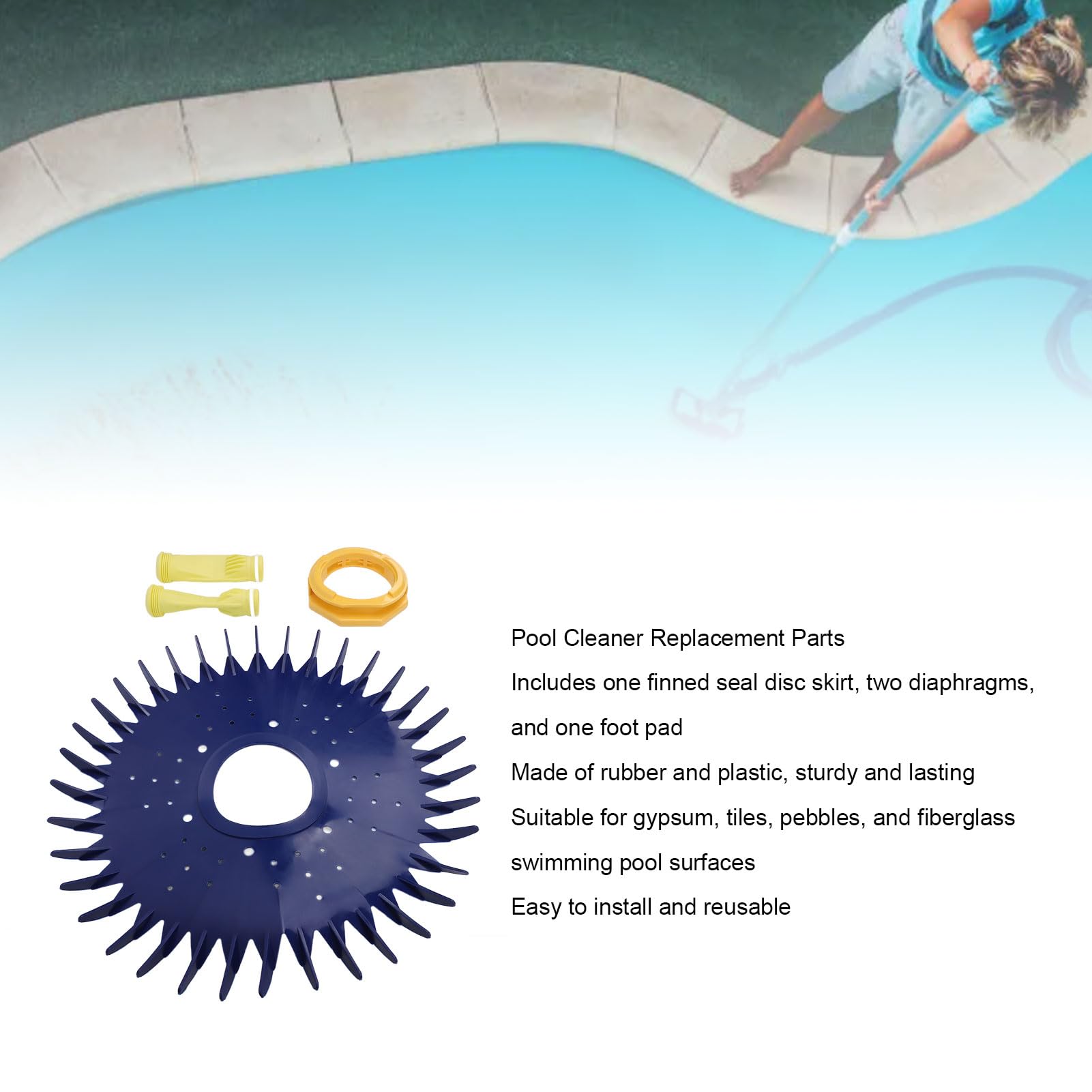 CHICIRIS Pool Cleaner Replacement Parts Finned Seal Disc And Diaphragm