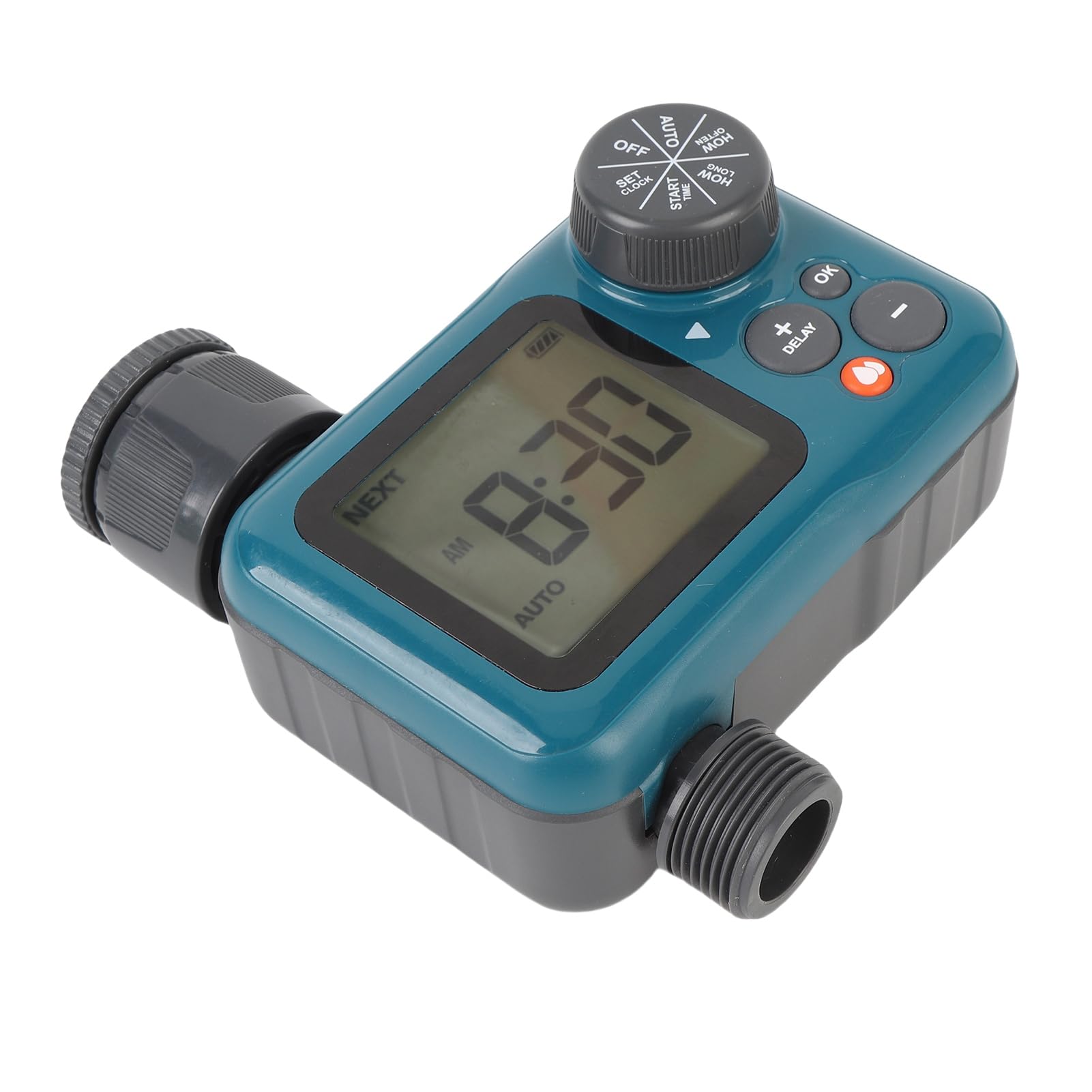 Aramox Temporizador de Aspersor Digital, Construcción de ABS, Temporizador de Riego Automático con Retardo de Lluvia, Ideal para de Riego con Manguera de Jardín, Se Adapta a Grifos de 3/4 de Pulgada
