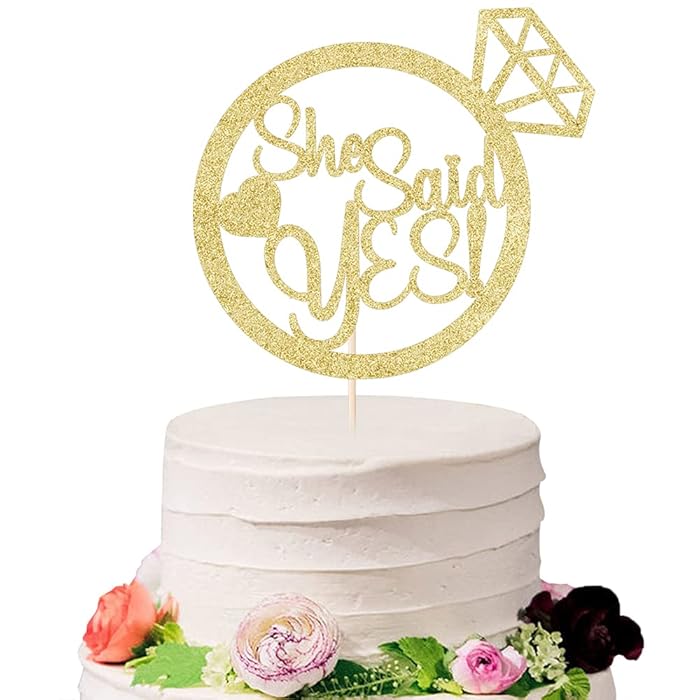 Buy Sodasos She Said Yes Cake Topper,Engagement Party Cake Topper