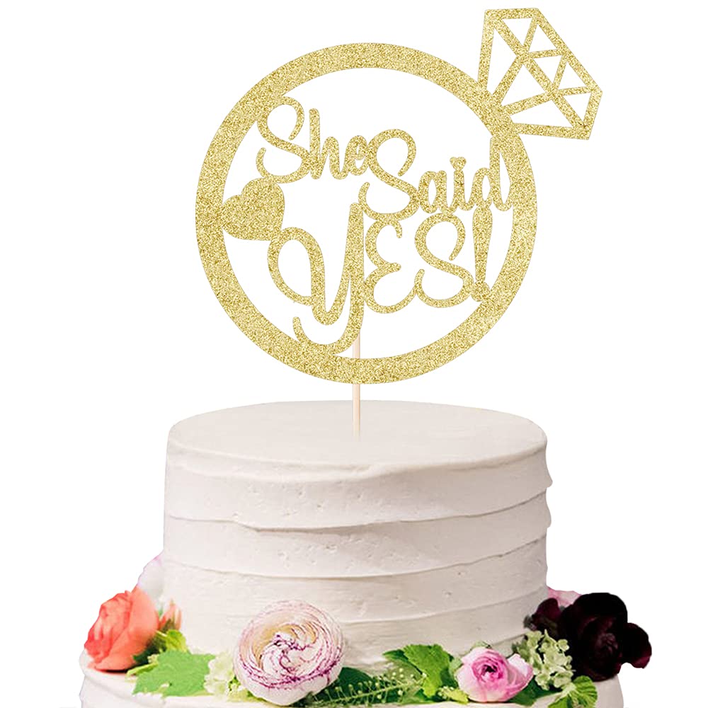 Buy Sodasos She Said Yes Cake Topper,Engagement Party Cake Topper