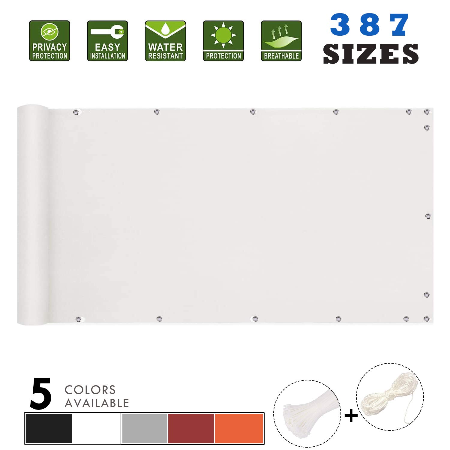 Buy MODKOY Balcony Privacy Screen Cover 90x400cm Privacy Screen for