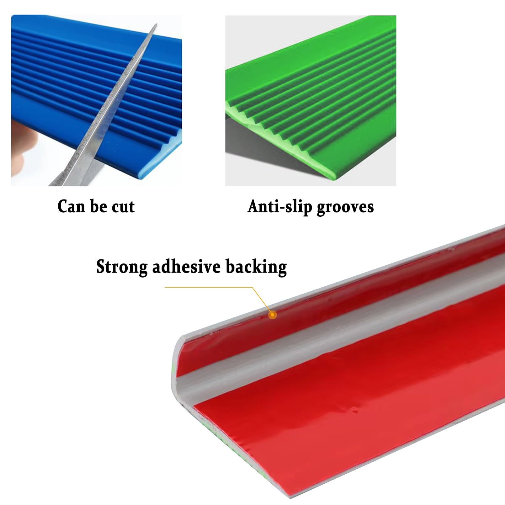 Tiras Antideslizantes Para Peldaños, Protector Antideslizante de Borde de Escalera de PVC, Para Cantos Escaleras Tiras, Fácil de Instalar Y Resistente Al Desgaste, Borde Antideslizante Para Escaleras(