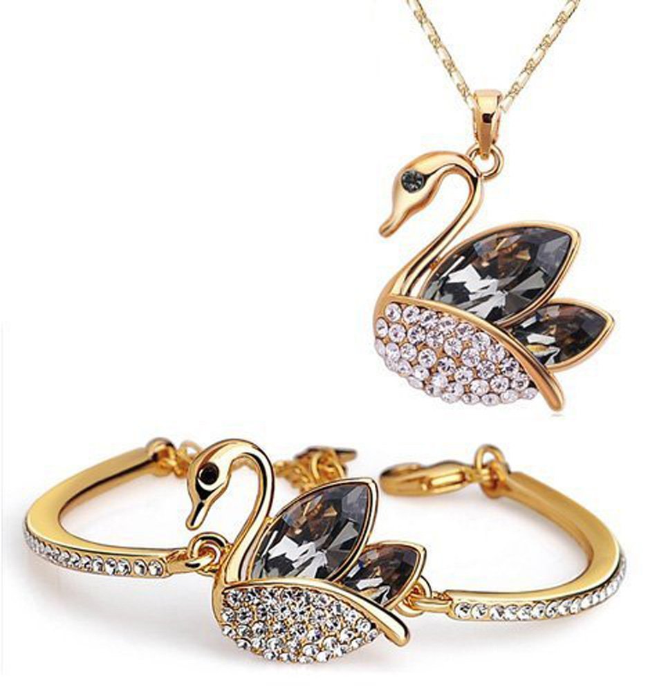 See full amazon price history chart for Valentine Gift by Shining Diva Cute Romantic Crystal Combo Jewellery of Pendant Necklace Set with Bracelet for Girls & Women | Valentine Gifts for Girlfriend, Wife, (Gold Black)(vgcmb195) Valentine Gift by Shining Diva Cute Romantic Crystal Combo Jewellery of Pendant Necklace Set with Bracelet for Girls & Women | Valentine Gifts for Girlfriend, Wife, (Gold Black)(vgcmb195) (B01MURNB0X) Amazon Price History, Amazon Price Tracker