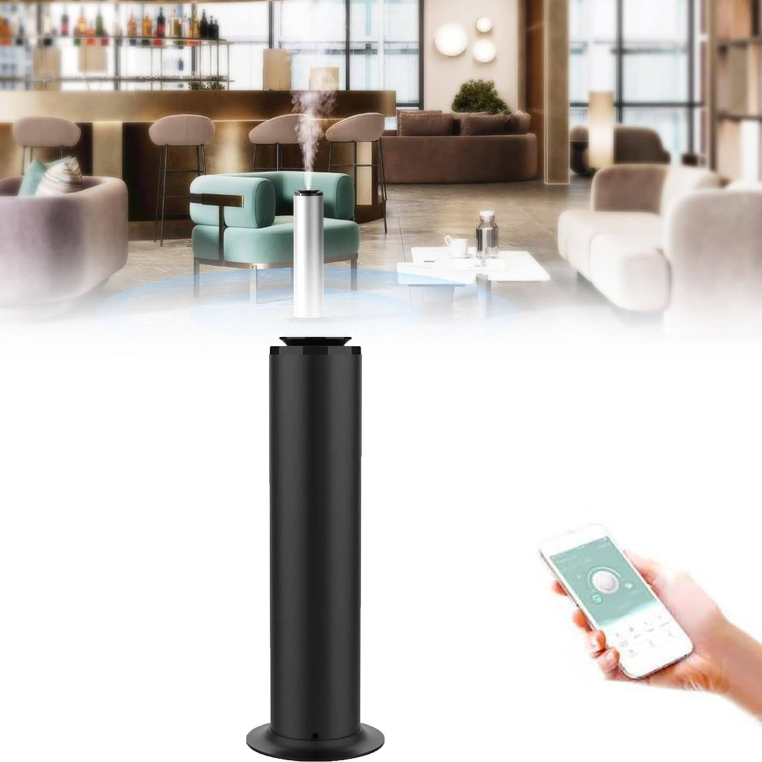 500 Ml Remote Control Scent Air Machine per La Casa, Diffusore Di Oli Essenziali Da 1500 Piedi Quadrati Diffusore Di Fragranze per Hotel Cold Air per Grandi Stanze, Ufficio, Da Pavimento,Black