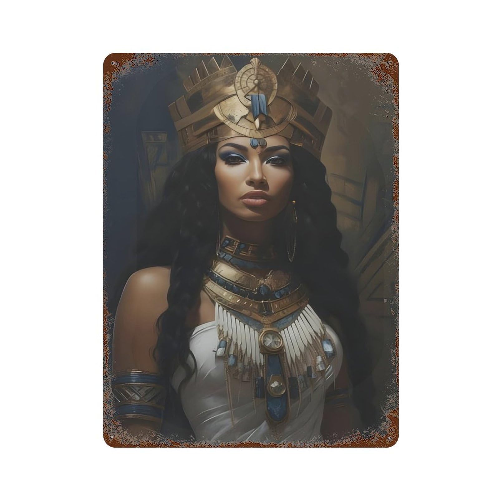 xiaoxiaoshen African American Egyptian Queen Wall Decor Art Metal Tin Poster Modern Home Decor Art Home Bar Shop Decorations Vintage Sign 40x30cm