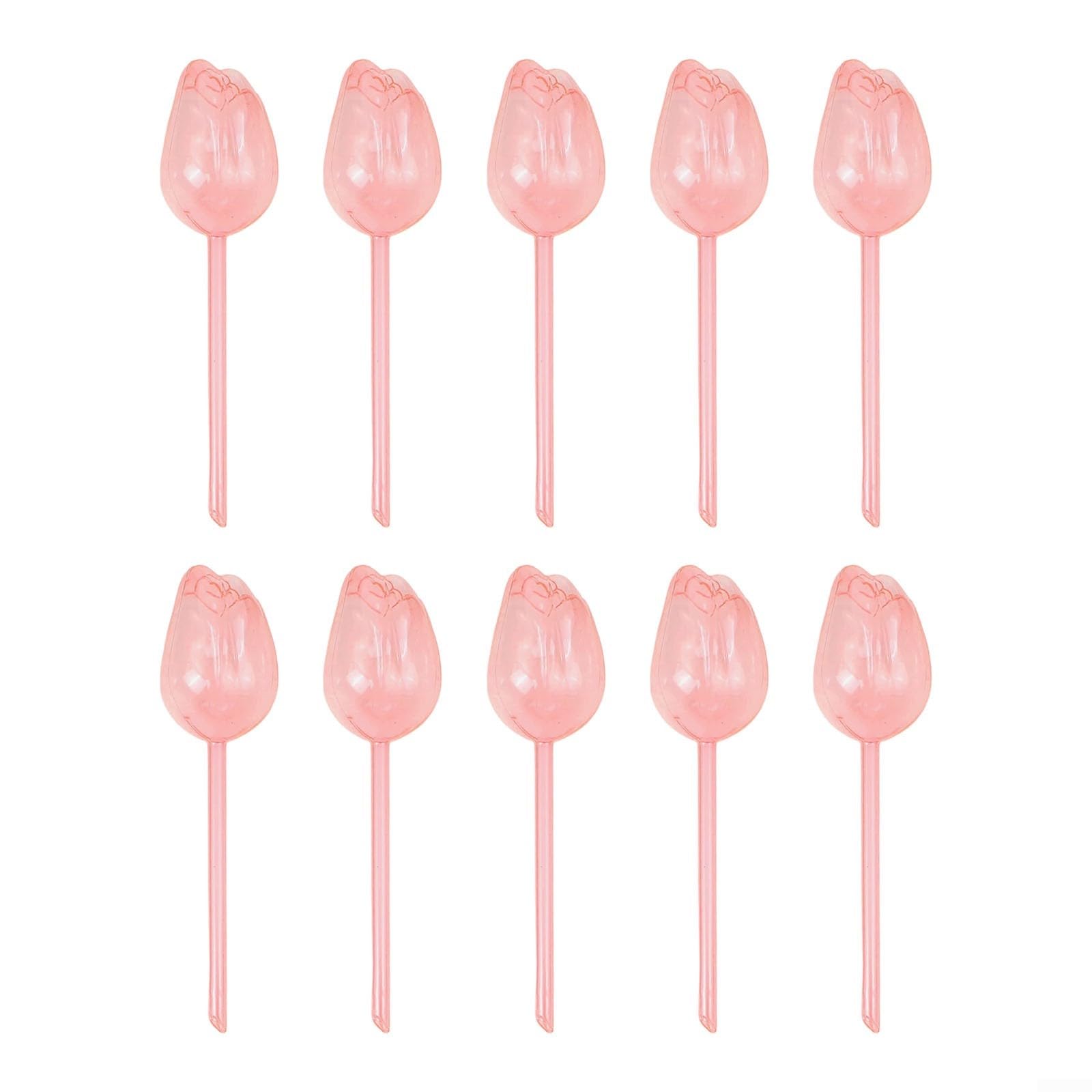 10 Stück Tulpenförmige Bewässerungskugeln, automatische Pflanzenbewässerung, PVC-Tropfer für drinnen und draußen, Topfblumen, Gartenbewässerungszubehör - (transparent)