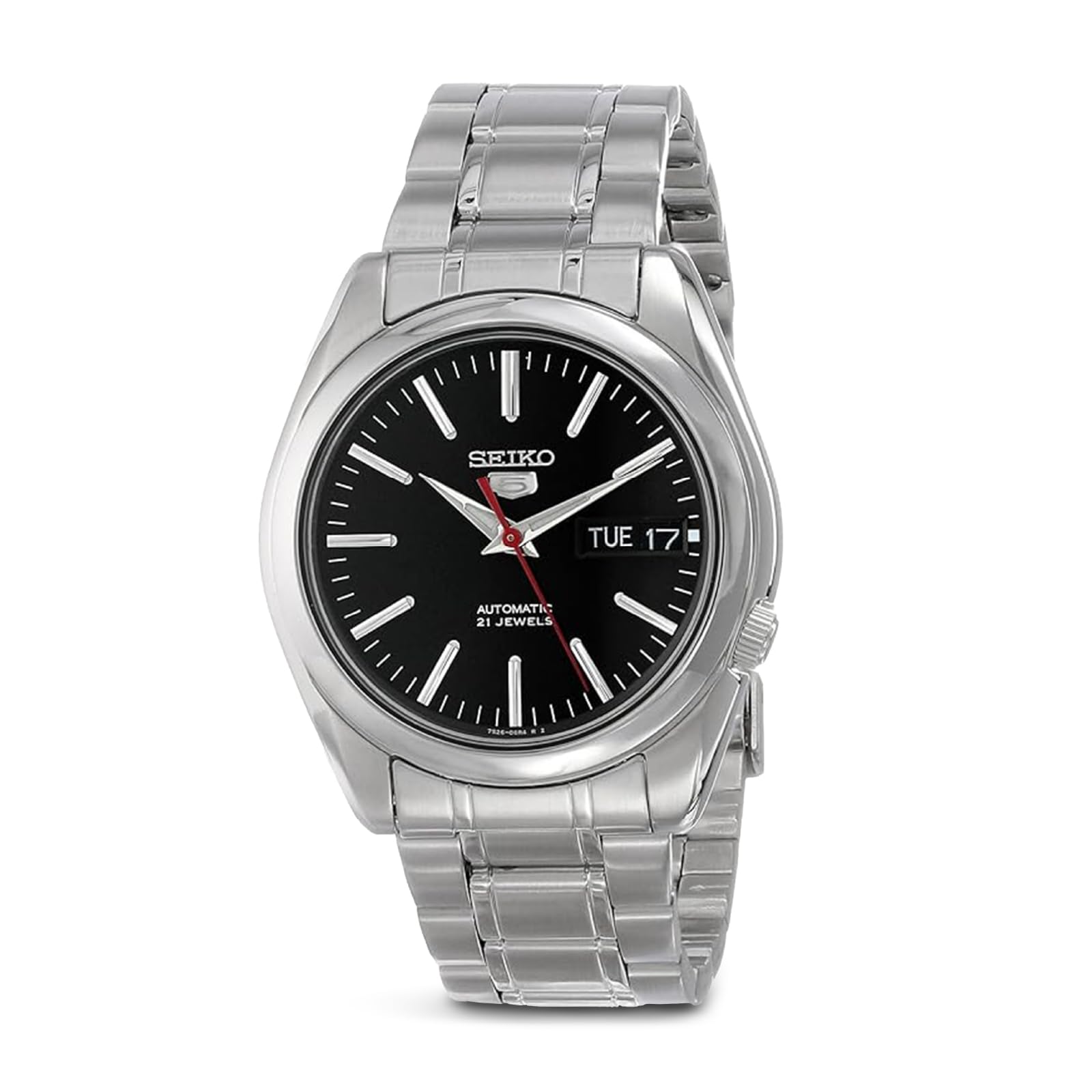 Automatic Watch for Men 5-7S Collection - with Day/Date Calendar, Luminous Hands, Stainless Steel Case & Bracelet