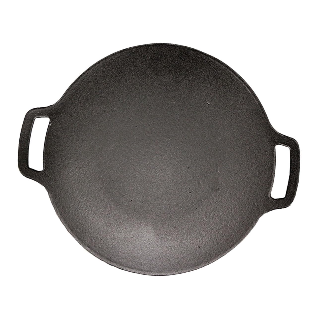 Abaodam Iron Outdoor Barbeque Grill Pan Cast Iron Camping Frying Pan for Bbq Meat for Outdoor Cooking Korean Bbq and Family Gatherings Durable Easy to Clean for Gas
