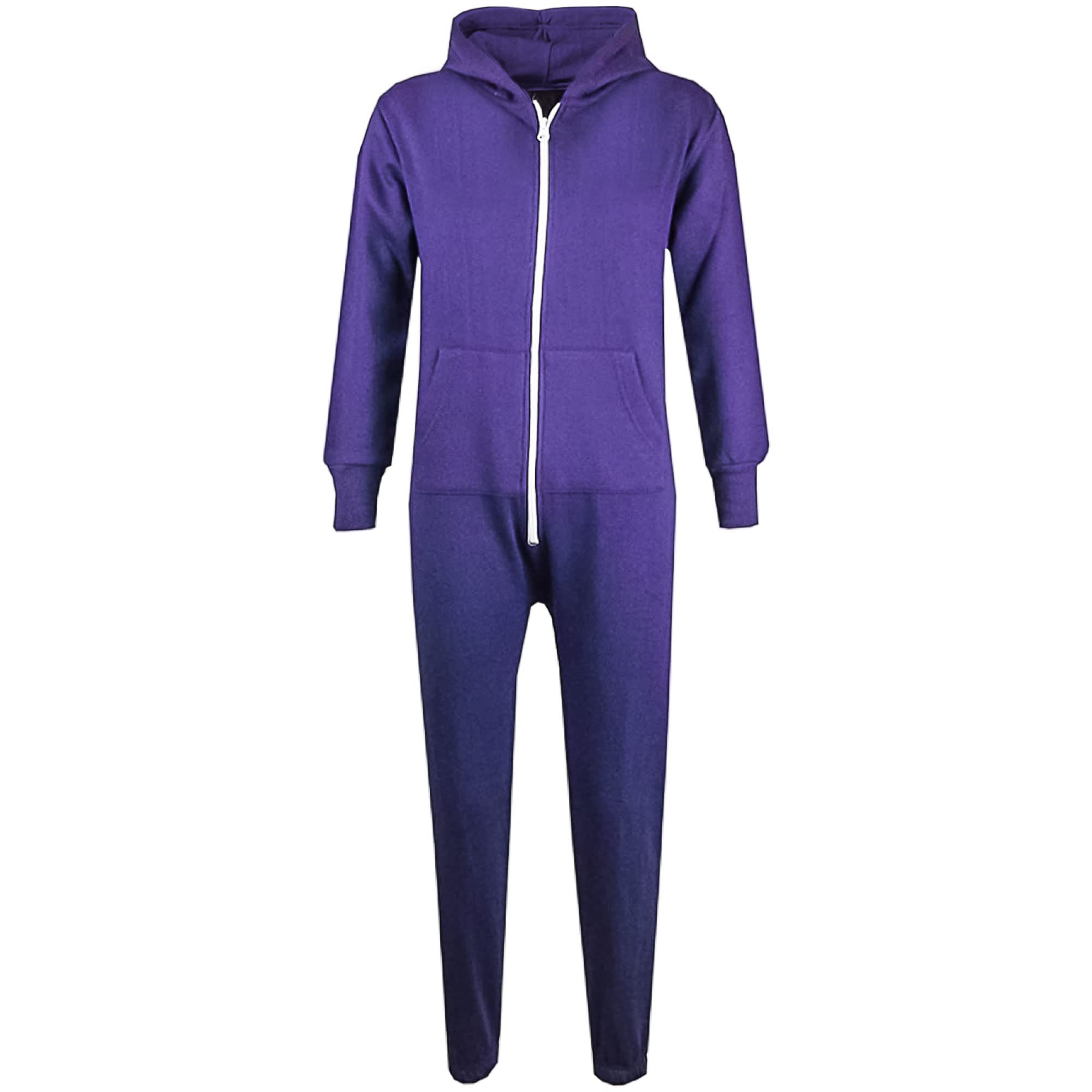 A2Z 4 Kids Children Plain Camouflage Jumpsuit Super Soft - Plain Onesie Purple 13