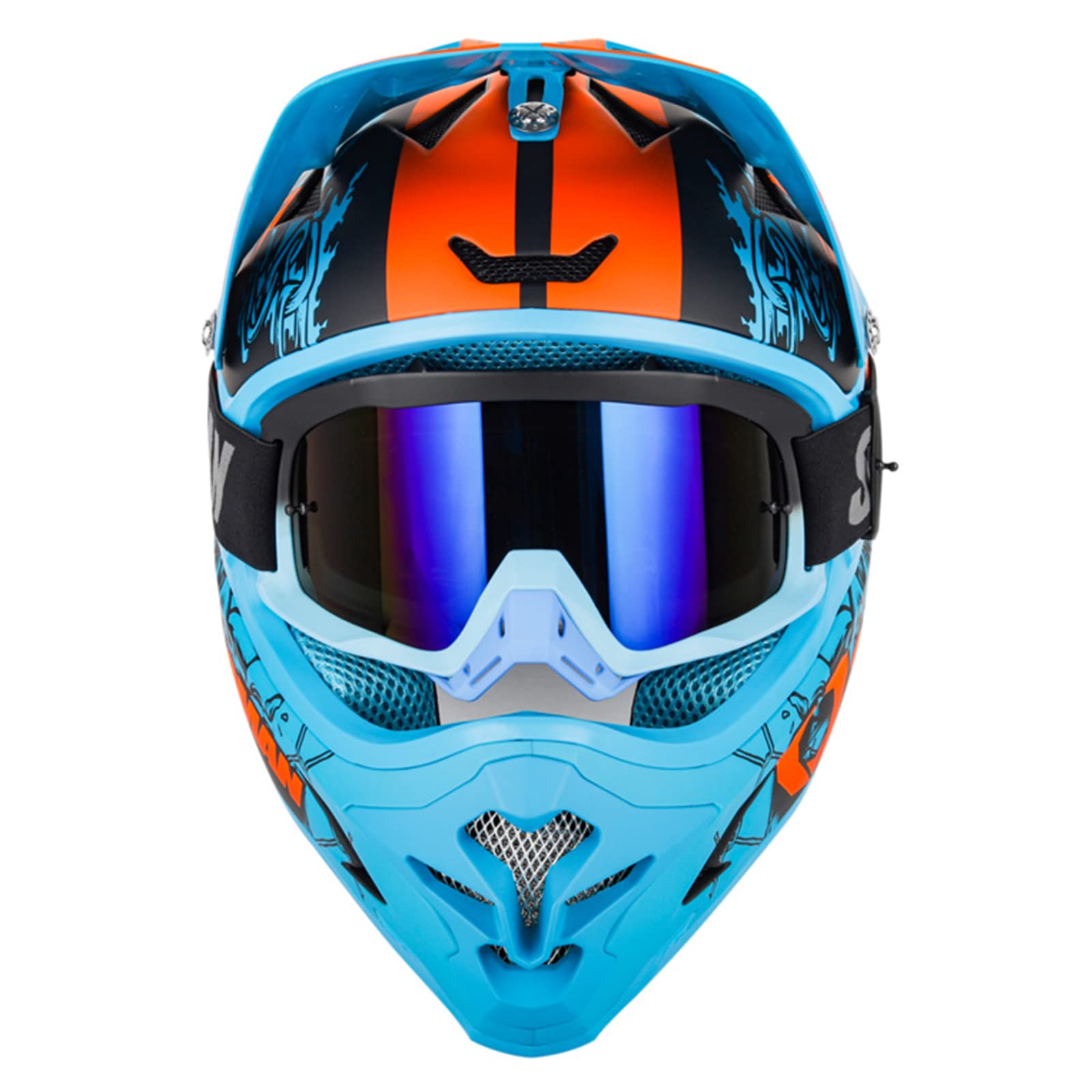 MTB Fullface Helm Motorrad Helm Motocross Helm Mit Brille DOT/ECE Zertifiziert Crosshelm für Erwachsene und Kinder Downhill Dirt Bike ATV BMX Quad 