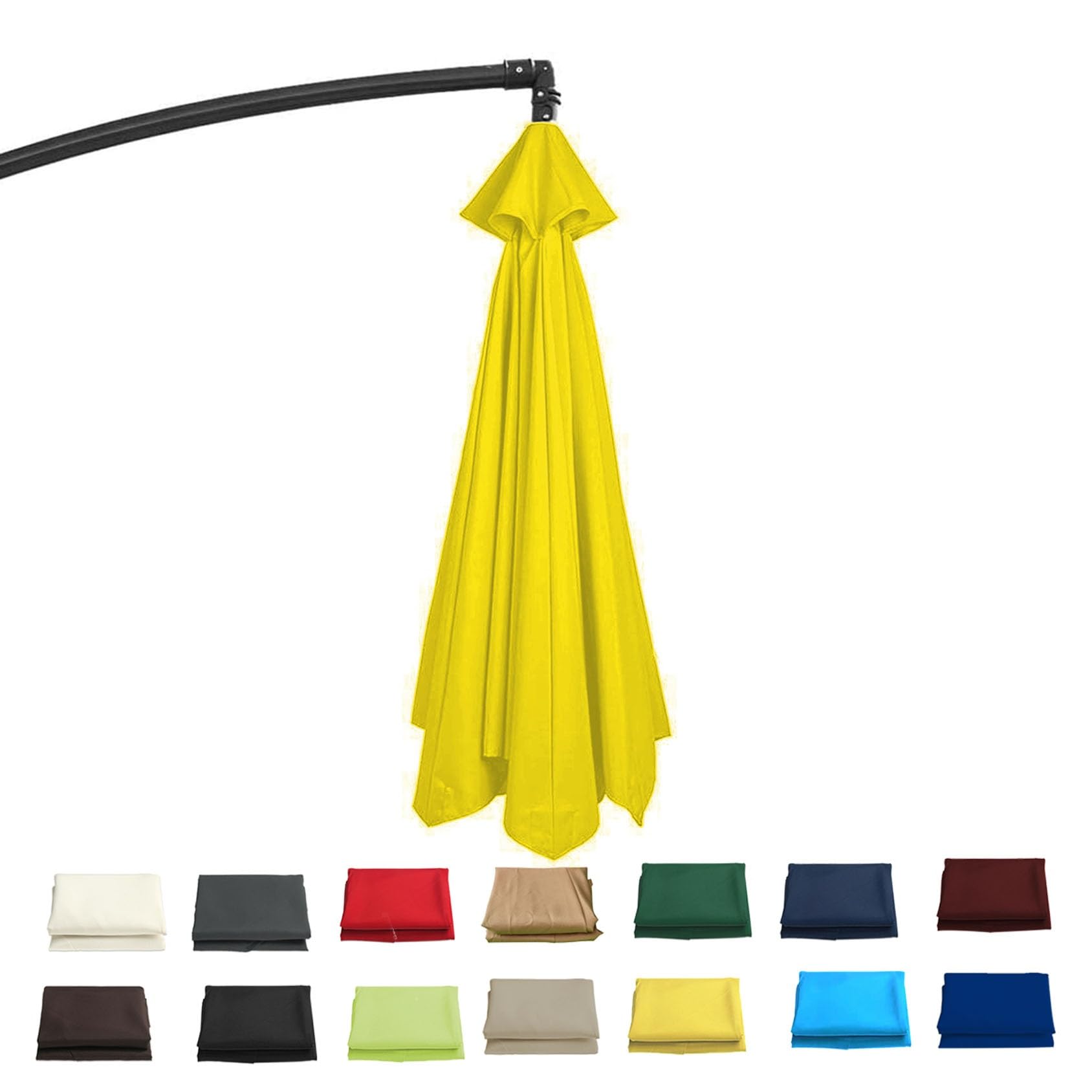 GZDXBF Sun Umbrella Replacement Cloth｜Replacement Parasol Cover｜200/230/250/270cm/300cm-6/8ribs｜Garden Parasol Canopy Cover Replacement (UV 50+ Protection)(Yellow,6 RIBS: 300CM/9.8FT)
