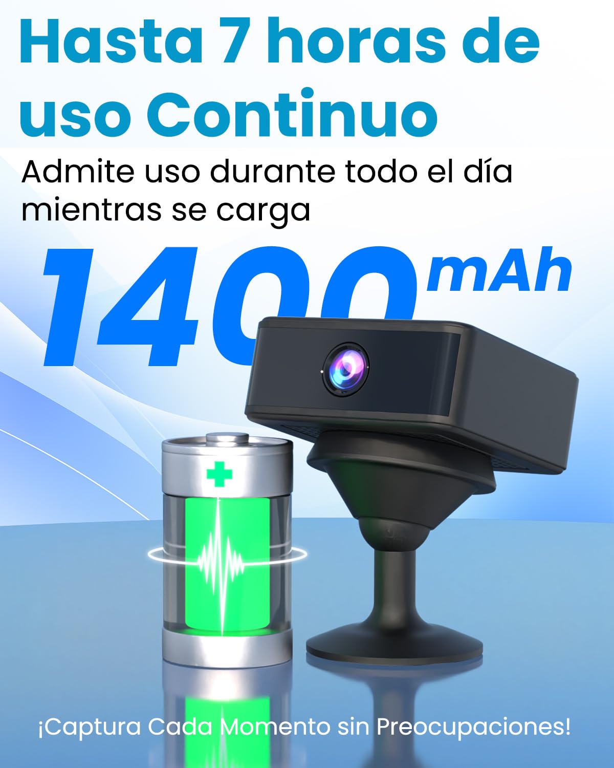 Camara Espia 4K Mini WiFi / sin Wifi Camara Vigilancia, Interior/Exterior Cámaras, Vigilancia Inalambricas, Larga Duracion, Detección de Movimient, Múltiples Instalaciones, para Hogar/Mascotas, Nerón