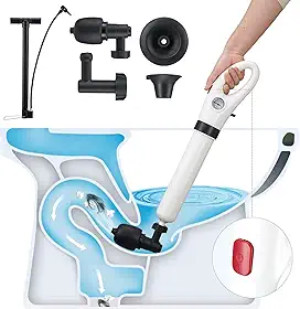 Desentupidor de Alta Pressão Poderoso - Ideal para Desentupir Vaso Sanitário, Desentupidor de Vaso, Desentupidor de Ralo, Comes with 5 Pieces and Adjustable Pressure for Optimal Performance