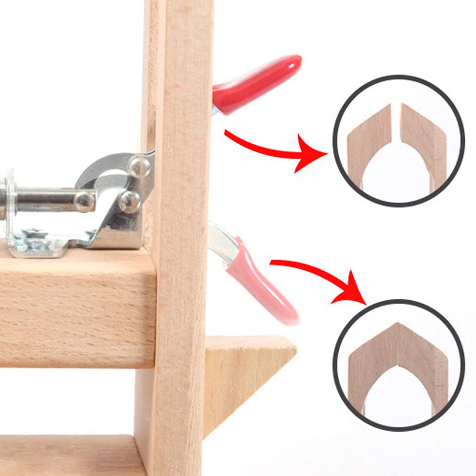Ensemble de pinces de retenue réglables en cuir pour couture à la main – Outils en bois de qualité supérieure parfaits pour le travail du cuir et les projets d'artisanat (B)