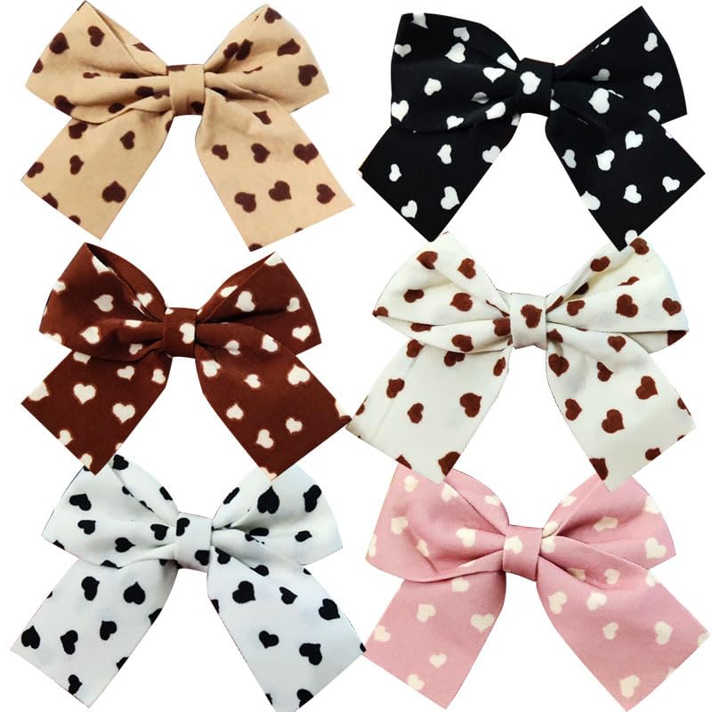 4 pcs 2.75 inch Bow Hair Clips Women Hair Clips Children Girls Hair Clips Suede Hair Clips Fashion Bow Hair Accessories Multicolor Black White Cute Pink (2 White and 2 pink) image 2