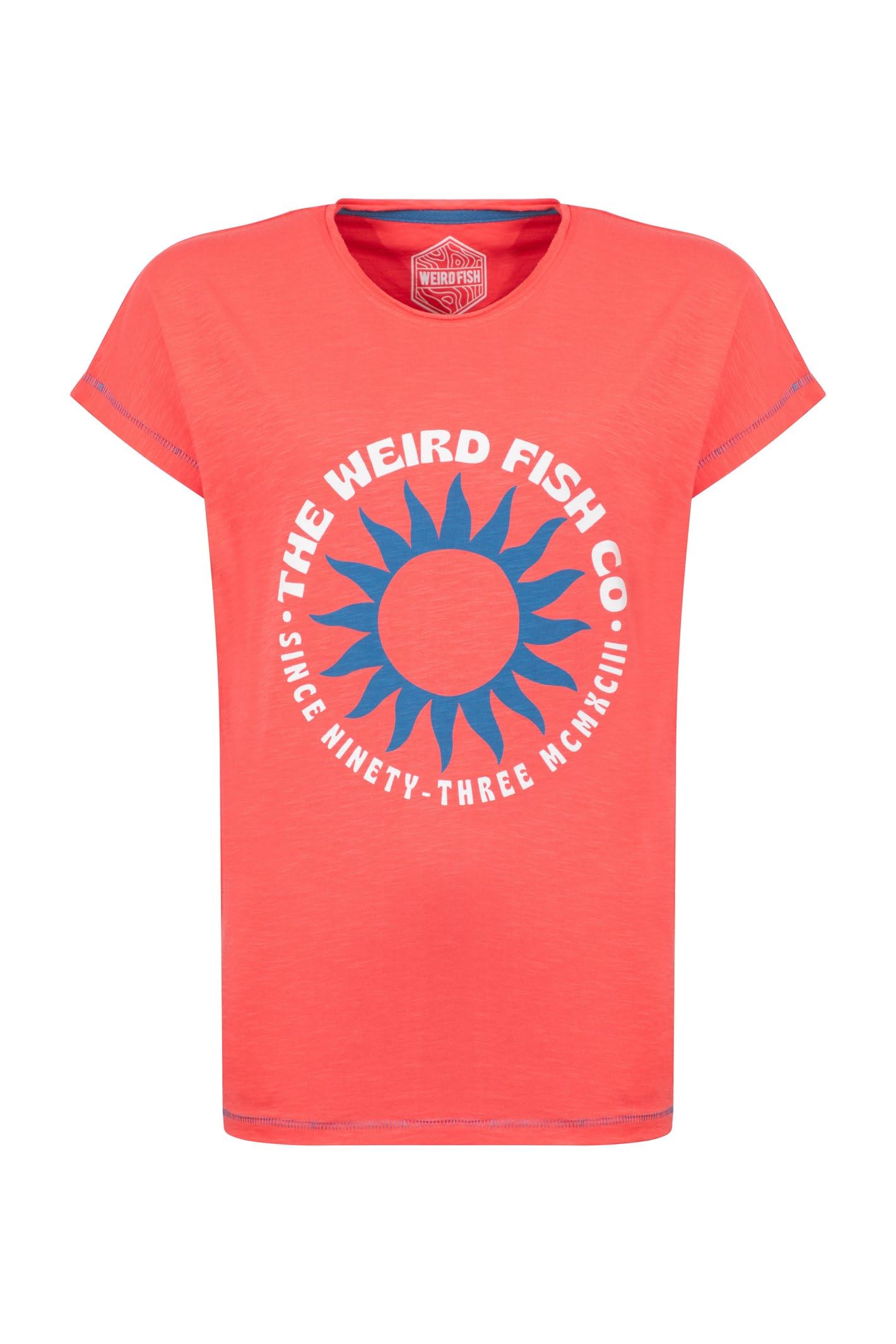 Weird Fish Women's Dark Coral Sun Rays Front Print Graphic T-Shirt Size 12